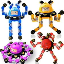 4Pcs Transformable Fidget Spinners for Kids Fidget Toys Teens Adults Sensory Toy