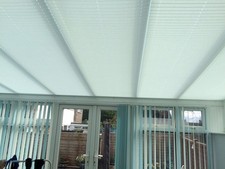 CONSERVATORY PLEATED ROOF BLINDS DISCOUNTED - THERMAL FABRIC - SHADES OF GREEN