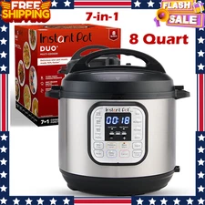 Instant Pot Duo 7-in-1 Electric Pressure Cooker 8Qt Stainless Steel Multi Cooker