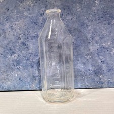 Vintage PYREX 6 Oz Glass Baby Nursing Bottle Embossed Hexagon USA 6 Sided