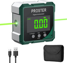 Proster Digitaler Winkelmesser Neigungsmesser Grün Laser Wasserwaage Mit 4-Seiti