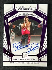 2024 Panini Flawless WWE Autograph #FP-BHM Bret Hit Man Hart Purple 8/9 -NH YL47