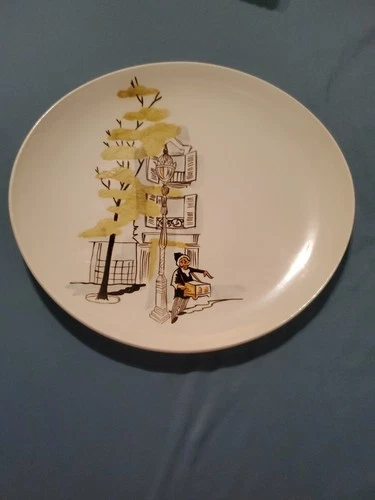 MCM Red Wing Pottery Montmartre Dinner Plate Oblong  10 7/8 In.