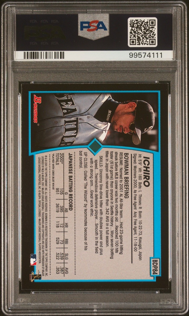 2001 BOWMAN DRAFT #84 ICHIRO SUZUKI ROOKIE RC PSA 8 | eBay