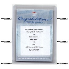 2025 Bowman U Now Hockey - Red #3A Gavin McKenna Rookie Auto /5 REDEMPTION