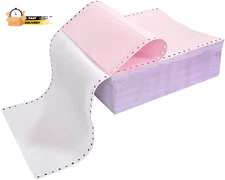 9-1/2 X 11 Inches NCR Continuous Feed Computer Paper 2-Ply, 1000 Count