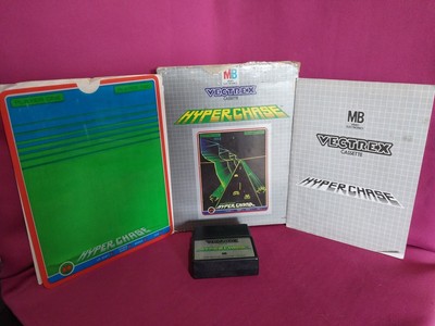 Vectrex Hyperchase Cartridge, Manual, Overlay & Box GCE Milton Bradley 1982