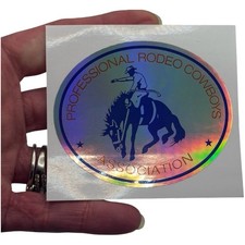Holographic Metallic Prca Professional Rodeo Cowboy 3.1 Vinyl Sticker Decal 1pc