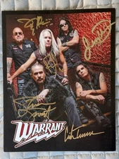 Warrant  8x10 Autographed by Entire Band *Gold*