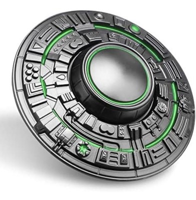 Anzmtosn UFO Spaceship Luminous Metal Fidget Spinner Black Green R188 Bearings