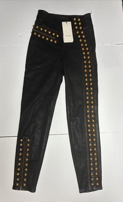 Gucci Jeans Waxed Denim Pant Black And Gold Size 25 New With tags MSRP $3,500