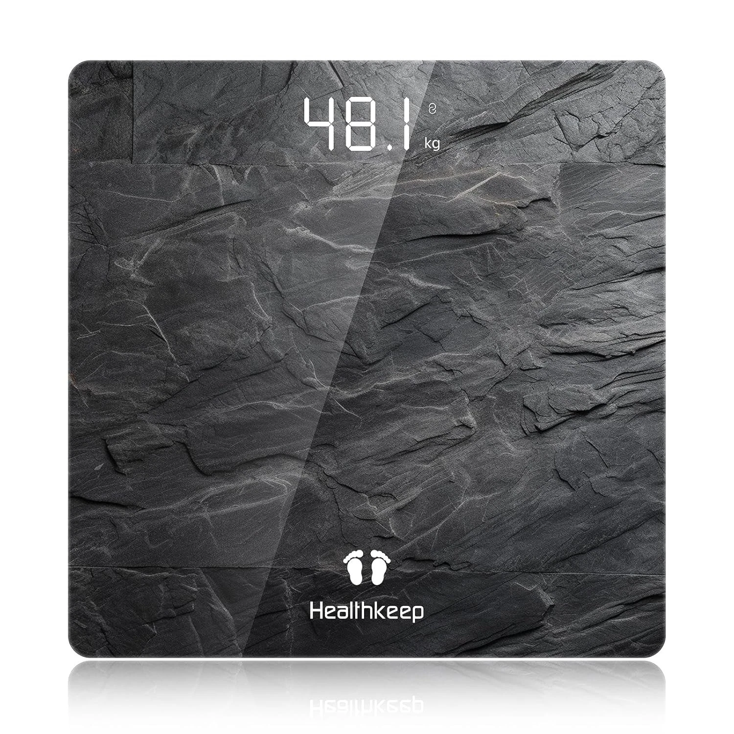 Healthkeep Digital Bathroom Scale, High Precision, with 400lbs, Gray 400lb