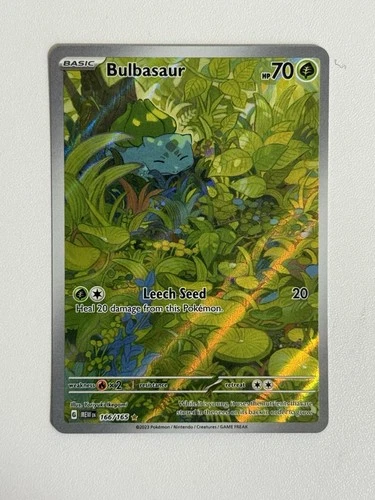 Bulbasaur 166/165 Illustration Rare Sv: Scarlet & Violet 151 Holo Pokemon TCG NM