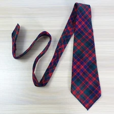 Vintage Triminghams Bermuda Neck Tie Boy Wool Plaid Tartan Scottish Rare ENGLAND