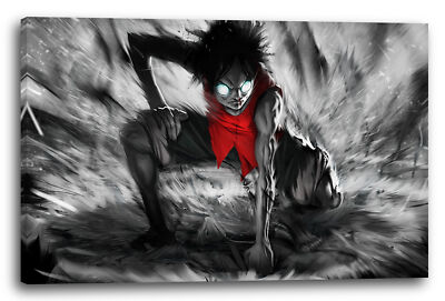Wandbild One Piece Monkey D. Luffy Anime schlägt Faust auf Boden