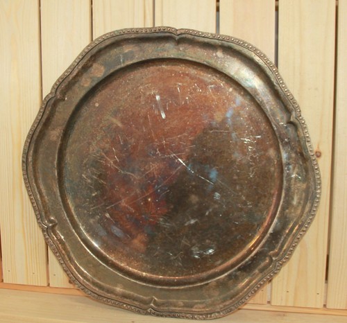 Antico piatto da portata placcato argento - Foto 2 di 7