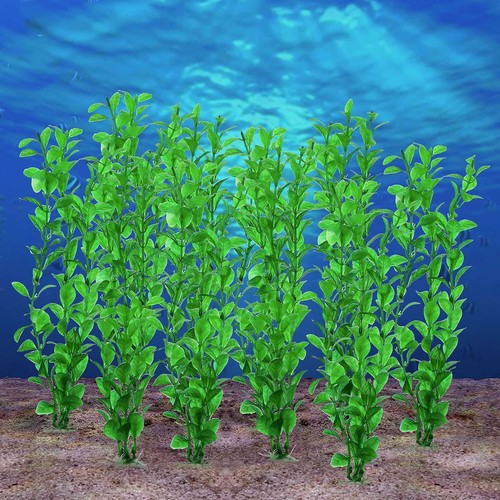 Artificial Aquarium Green Plants Plastic Fake Water Grass For Fish Tank 5pc/10pc - Picture 4 of 12