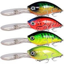 4PCS Saltwater Fishing Lures Deep Diving Long Crankbaits Wobblers Trolling 21g