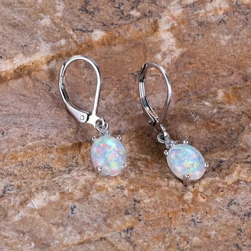 Handmade Fire Opal Dangle Earrings for Women Healing Chakra Gemstone Earrings - Picture 4 of 5