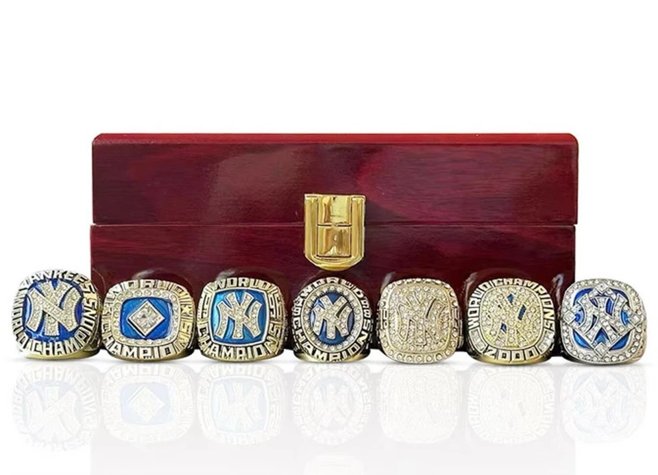 Juego de réplicas de anillos de la Serie Mundial de los Yankees de Nueva York talla 11 - 7 anillos de campeonato Foto 3 de 4