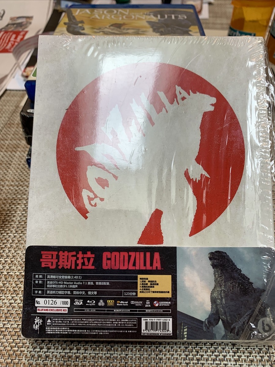 Godzilla 3D Full Slip SteelBook Blu-ray Blufans #126/1000 2014 Godzilla 3D Full Slip SteelBook Blu-ray Blufans #126/1000 2014