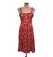 Lulu’s Garden Date Midi Dress Size Medium Red Floral
