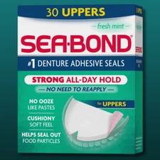 Sea-Bond Secure Denture Adhesive Seals, Uppers, 30 Count