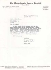 NOBEL PRIZE BIOCHEMIST Carl Ferdinand Cori autograph, typed letter signed