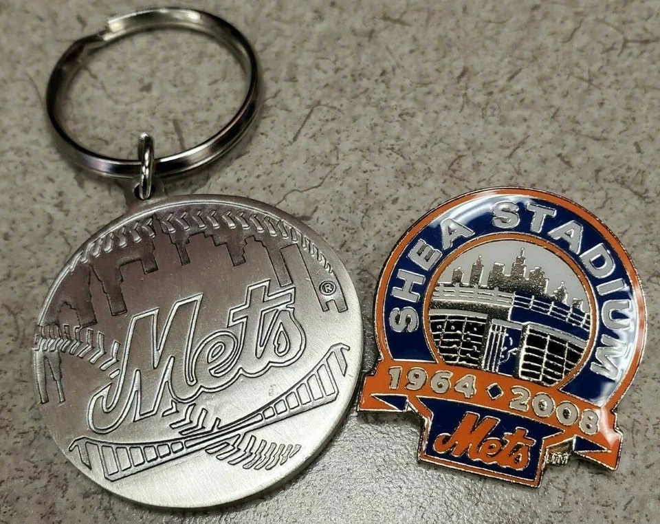 Shea Stadium New York Mets 1964-2008 MLB Baseball Pin & Citi Field Keychain - Image 2 of 4