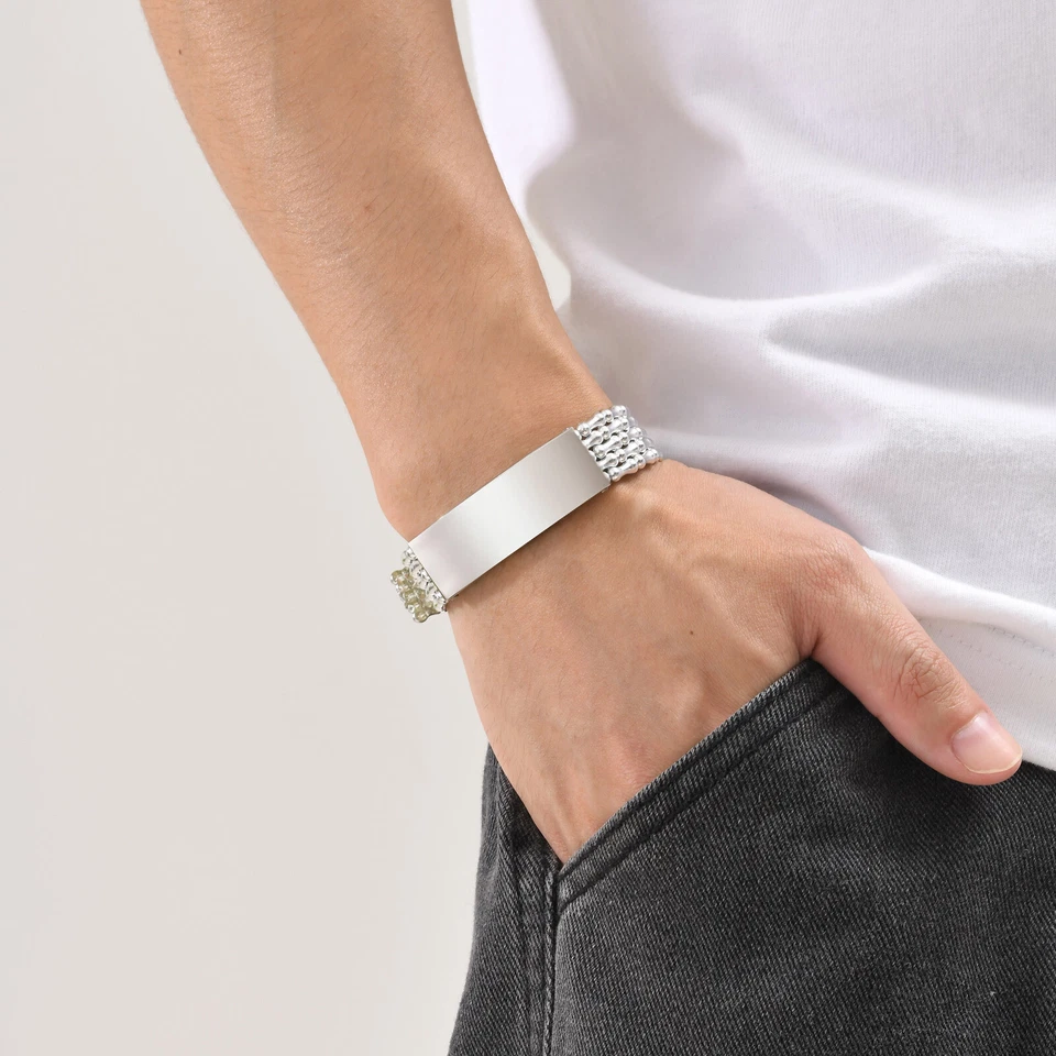 15.8mm Stainless Steel + Plastic Bangle Bracelet Mens Women's Wristband 16-20cm - Image 3 of 4