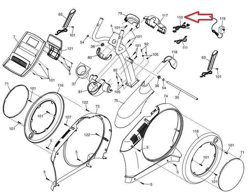 Proform NordicTrack Elliptical Upper Wire Harness 372450 - Image 2 of 2