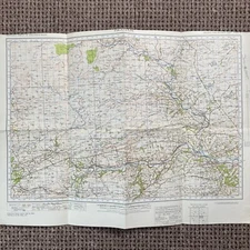HEXHAM Second War Revision Sheet 6 - 1941 Ordnance Survey Vintage Cloth Map WWII