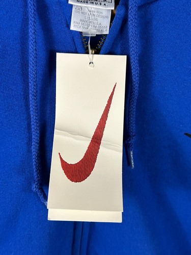Felpa con cappuccio zip blu Nike Swoosh nuova vintage anni 90 gilet uomo L fondo di magazzino - Foto 5 di 10