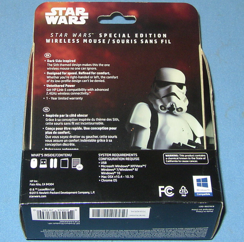 Rare HP Star Wars Darth Vader Special Edition Wireless Mouse
