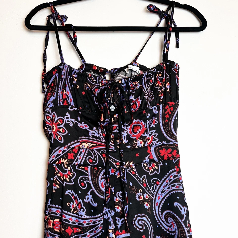 Mono Danielle Bernstein Negro Púrpura Rosa Paisley Talla 0 Foto 3 de 4