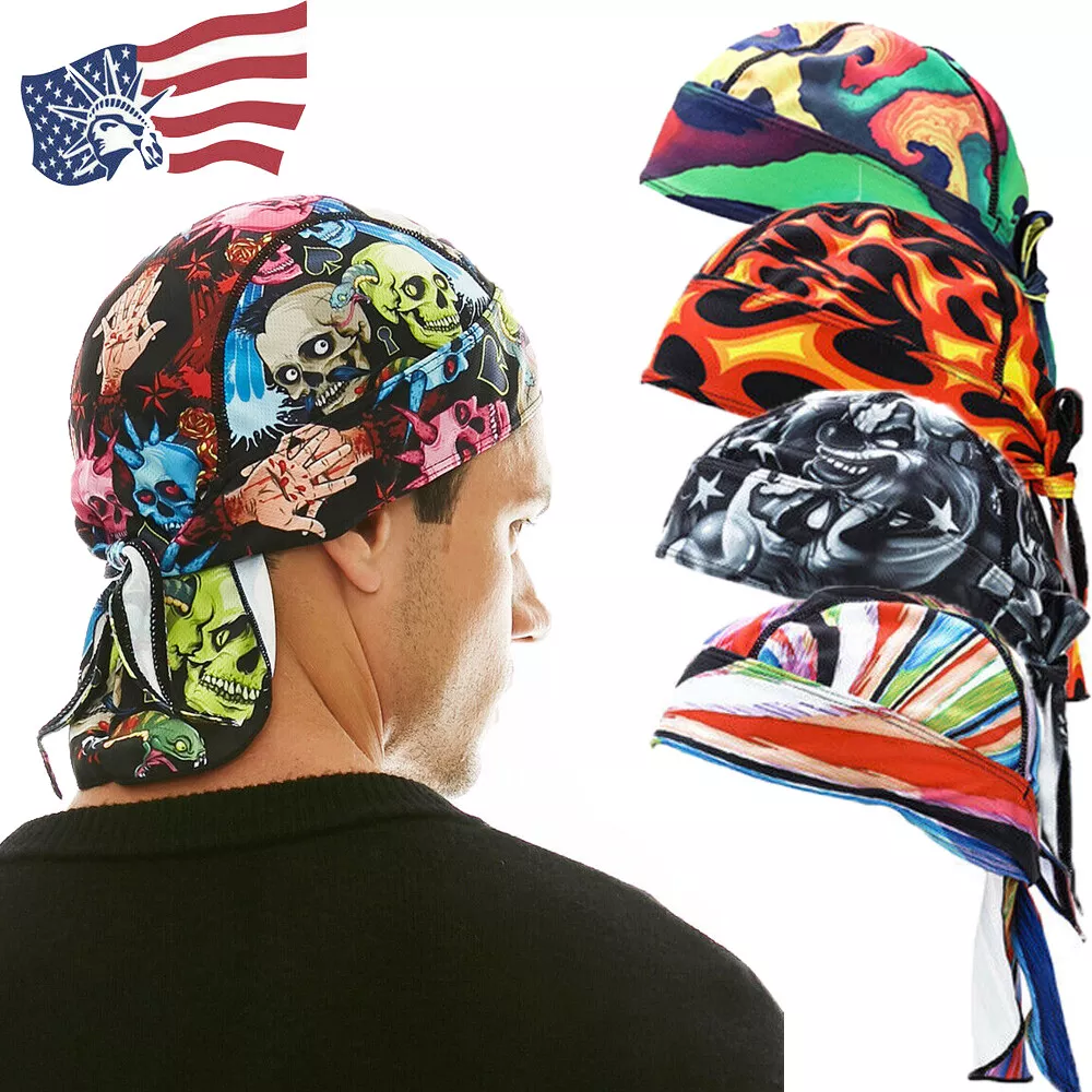 Durag Du-rag Wave Cap Hat Doo Rag Motorcycle Biker Bandana Head Wrap Skull  Cap