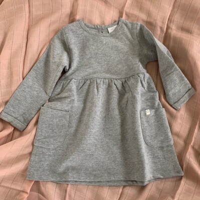 Baby Clothes - MORI Long Sleeve Dress 12-18 months - Soft Organic Cotton