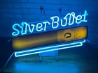 Vintage 1981 Coors Light Silver Bullet Flying Can Beer Lighted Bar Neon Sign
