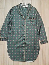 Kathryn Women Green Multi-color Button Front Poly Satin Short Robe       Size S