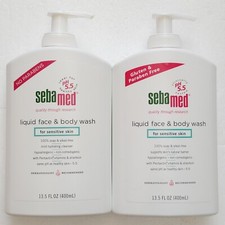 LOT OF 2: Sebamed pH 5.5 Liquid Face  Body Wash for Sensitive Skin 13.5 oz each