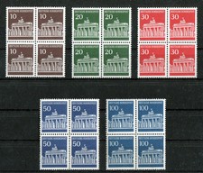 Bund Nr. 506 - 510 postfrisch Viererblock VB Brandenburger Tor BRD 1966 Mi.70 &euro;