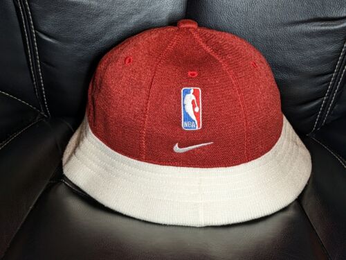 Vintage Nike NBA Cleveland Cavaliers Bucket Hat Cap Burgundy White 80s 90s - Picture 1 of 3