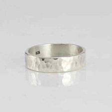 Sterling Silver Ring for Men, Women - Hammered or Smooth - Custom Engra All size