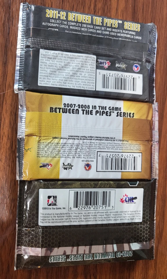 2007-08, 2011-12, 2012-13 In the Game - Between The Pipes hockey 3 pack special - Image 2 of 2