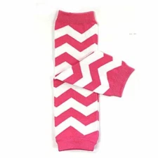 Wrapables Colorful Baby Leg Warmers, Chevron Hot Pink and White
