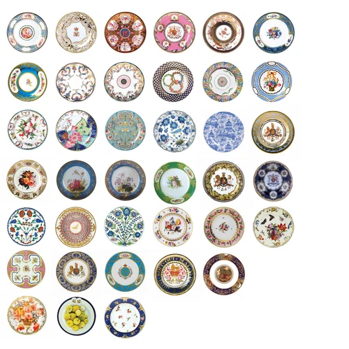 Museum Collection Floral Tin Enamel Plates 26 cm - Picnic Festival or Camping