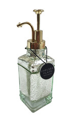 CHELSEA FLATS  PALE GREEN,MIRROR GLASS GOLD VINTAGE STYLE PUMP SOAP DISPENSER