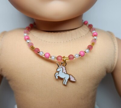 Ballet Dance Unicorn Rose Floral Jewelry Charm fits 18'' American Girl Doll