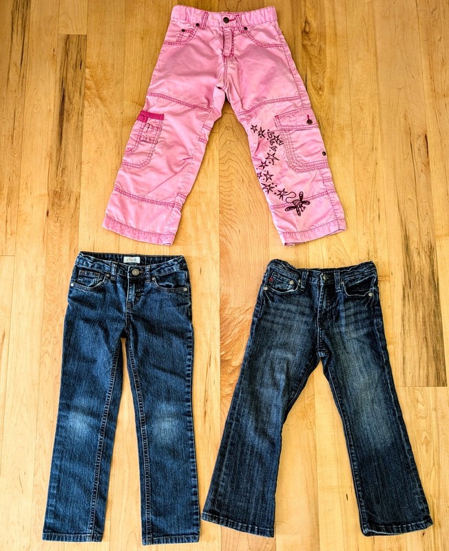 Set 3 Girls Kids Seven 7 Jeans Oilily Wide Bottom Straight Leg Skinny Pants 5/6