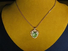 MARIANA HEART NECKLACE SWAROVSKI CRYSTALS GREEN Rose Gold PL Gift Christmas